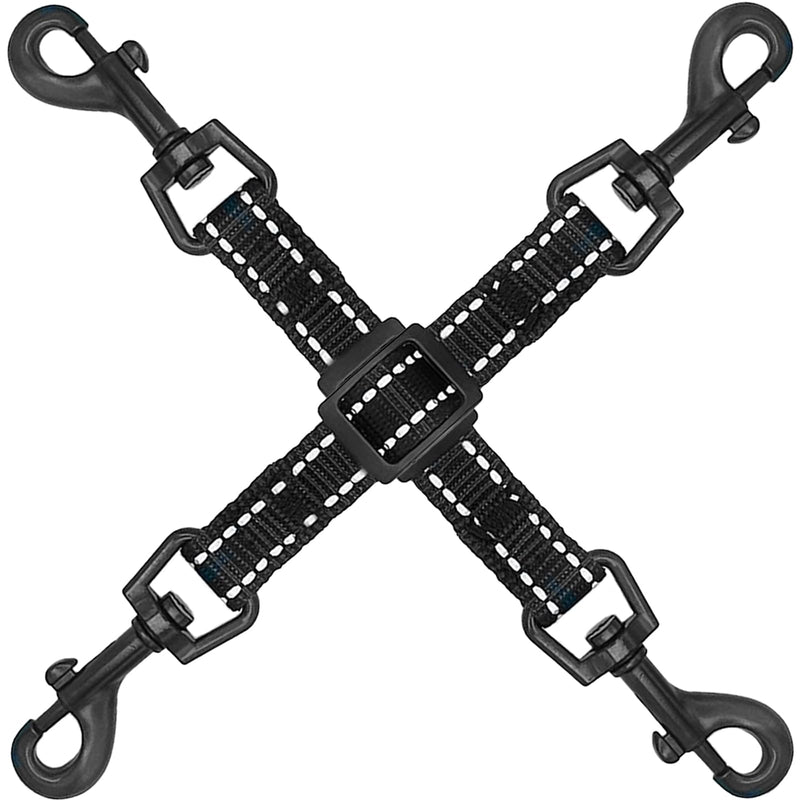 2 Pcs Dog Collar Safety Clips with Double Ended Clasps | Adjustable Collar Backup Clip for Dog Harness & Collars Connectors, Training for Walking, Running, and Hiking, Safety Clip - Black - PawsPlanet Australia