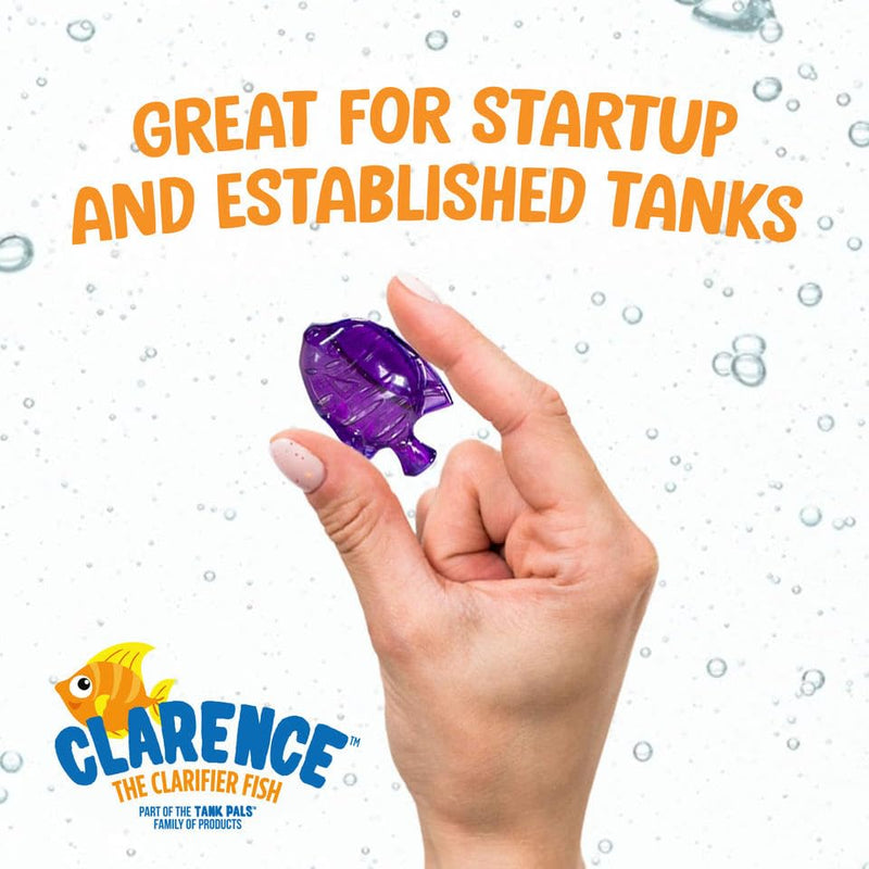 Clarence the Clarifier Fish - 3 pk, Purple - Aquarium Treatment, Clear Cloudy Fresh-Saltwater, Fish-Plant Safe, 10gal Tank Maintenance Each 3 Pack