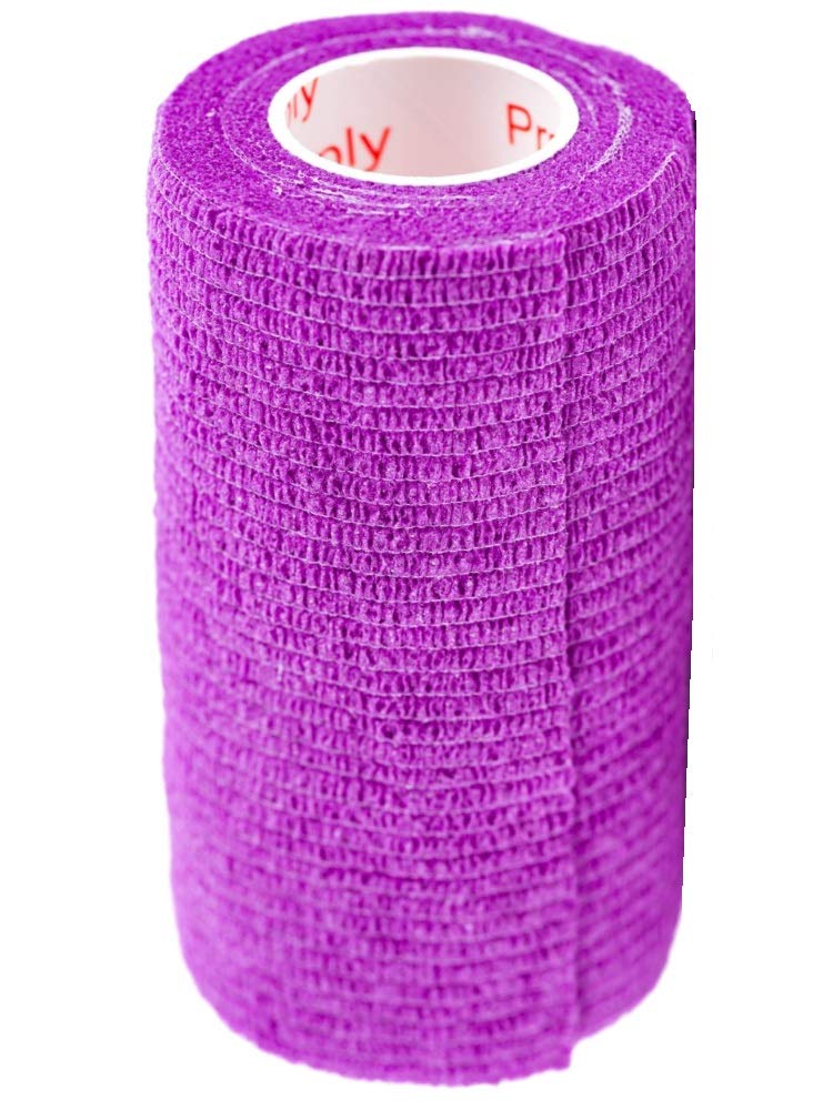 3 Inch Self Adhesive Medical Bandage Wrap Sport Tape (Purple, Pink, Black and Smiles on Yellow, Pink, Green) (6 Pack) Strong Elastic Self Adherent Flex Rolls Wrist Ankle Knee Sprains and Swelling Assorted 4 6 Count (Pack of 1)