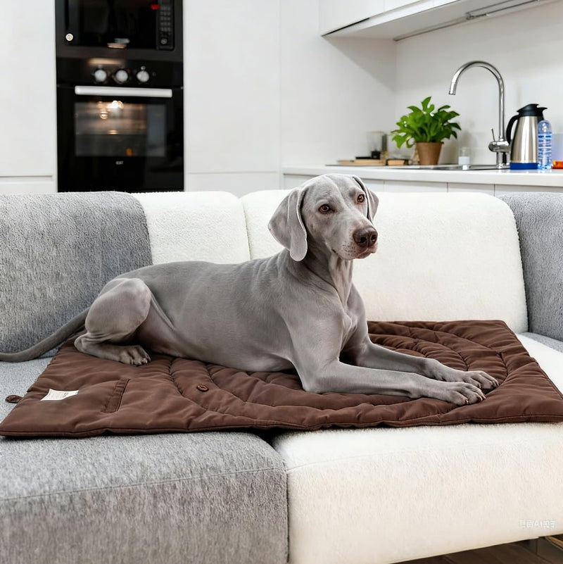 Travel Dog Bed | Camping Dog Bed | 37.4"x25.6" Waterproof Outdoor Dog Mat | Portable Place Mat for Dogs with Handle | Machine Washable | Easy Clean for Outdoor Adventures (Brown) Brown（37.4‘’x25.6‘’） - PawsPlanet Australia