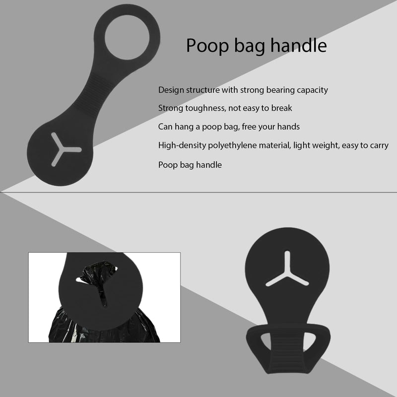 Pack of 2 Silicone Poop Bag Holder Hands Free Dog Lead Waste Bag Holder Puppy Lead Bag Holder for Dog Walking Black