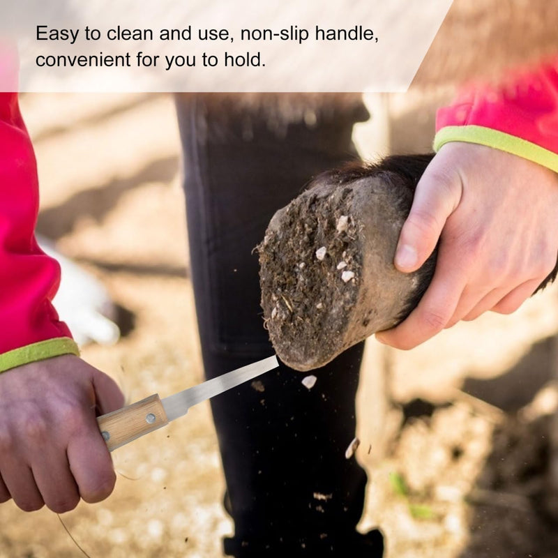 VANZACK 2Pcs Horseshoe Files with Wooden Handles Portable Stainless Steel Hoof Trimming Tools for Horses Efficient Hoof Cleaning and Repair