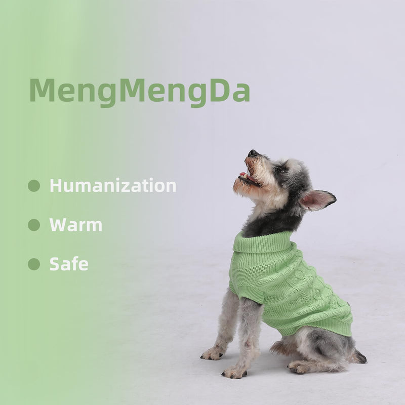 MengMengDa,Dog Pullover Sweater, Cold Weather Cable Knitwear, Warm Clothes for Chihuahua, Bulldog, Dachshund, Pug, Yorkie,Dog Outfits for Small Dogs Medium Dogs (Green XS)… green X-Small - PawsPlanet Australia