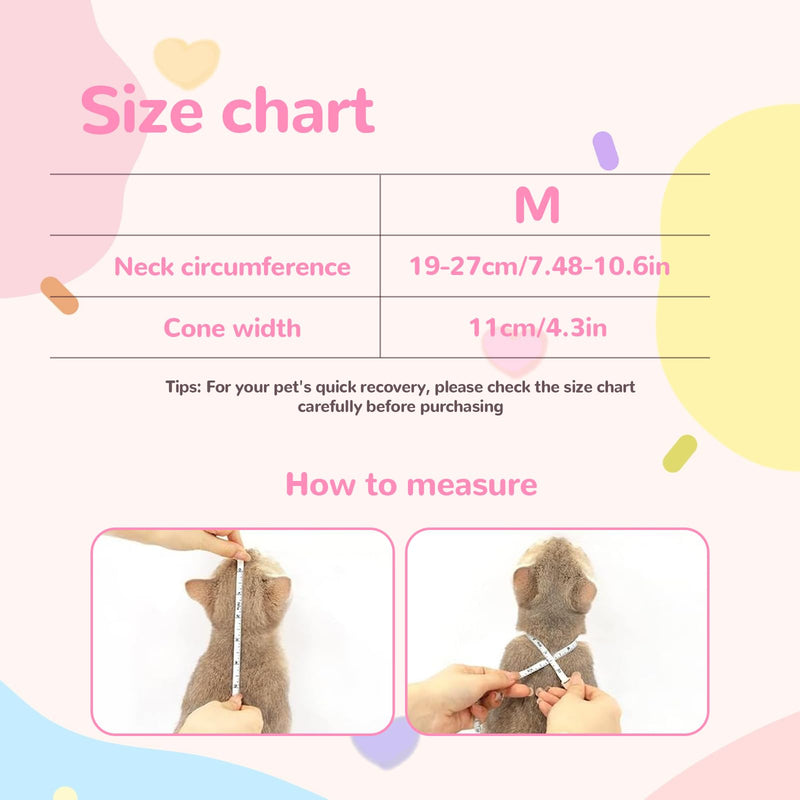 Cat Collar, Soft Adjustable Cat Collar, Waterproof Flowers Protective Collar for Cats After Surgery, Anti-Leak Collar, Comfortable Elizabethan Collar for Kittens