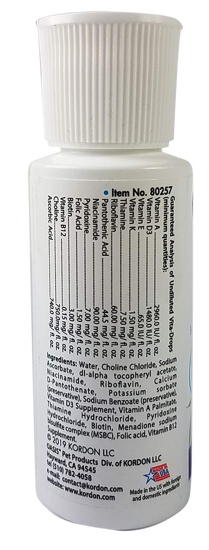 OASIS #80257 Vita Drops for Small Birds, 2- ounce liquid multivitamin