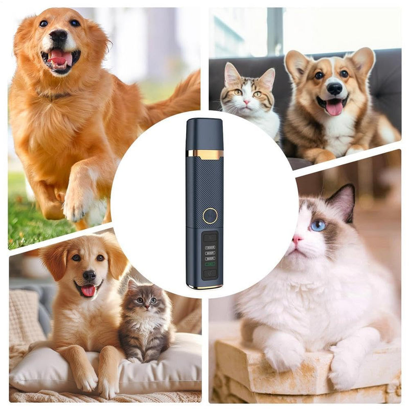 Electric Dog Nail Grinder with 3-Speed Adjustment, USB-C Rechargeable Pet Nail Trimmer for Small, Medium, Large Dogs and Cats, Low Noise and Vibration, LED Lights, LCD Speed Display - PawsPlanet Australia