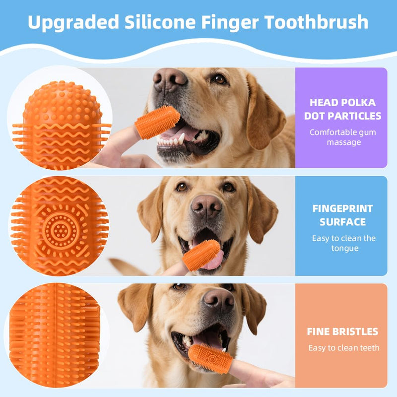 6Pcs Silicone Dog Toothbrush,360° Dog Tooth Brushing Kit,Finger Toothbrush,Cat Tooth Brush,Teeth Cleaning,Dogs Cats Teeth Cleaning Dental Care - PawsPlanet Australia