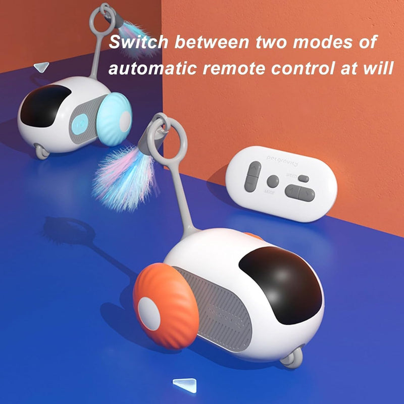 Turbo Tail 3.0, Teazys Cat Toy Turbo Tail, Smart Remote Control Electric Interactive Cats Toy, Type-C Rechargeable Turbo Tail Mouse Cat Toy with Feathers (1pc Blue) 1pc blue - PawsPlanet Australia