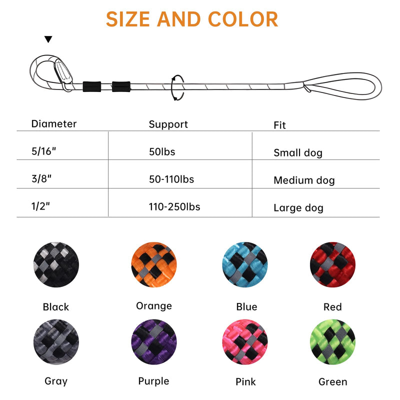 Slip Leads Dog Leash - 4/5/6/8/10 FT Heavy Duty Training Leashes - Reflective & Comfortable Handle for Small Medium Large Dogs (1/2''- 8FT, Black) 1/2''- 8FT - PawsPlanet Australia