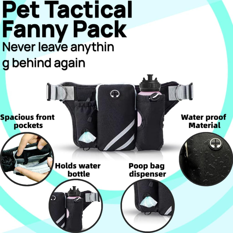 W-UNERVERE Hands Free Dog Leash for Running with Adjustable Waist Belt, Shock Absorbing Bungee & Reflective Stitching for Large Medium Small Dogs on Walks, Jogging, Hiking Training - PawsPlanet Australia