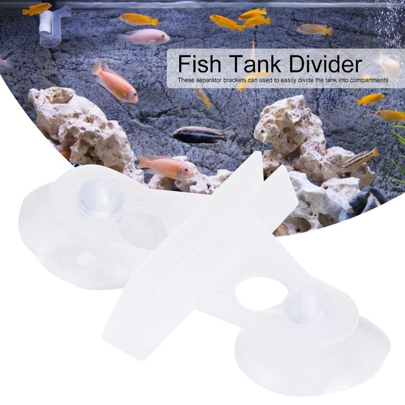 Zerodis 40 Pcs Aquarium Separation Clip, PVC Fish Tank Suction Cup Separating Board Divider Support Clip with 80 Suction Cup Fish Tank Isolation Divider (White) white