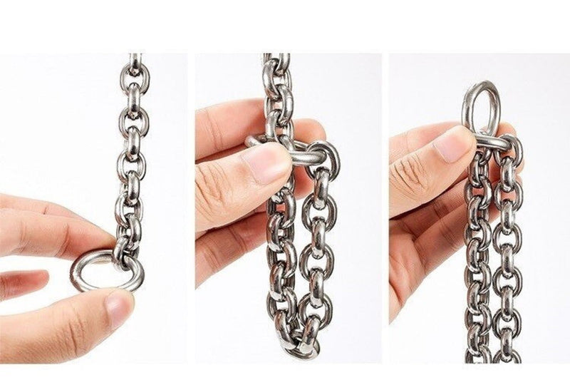 Dog Choker Collar Slip Chain,Stainless Steel Collar for Medium and Large Dogs Heavy Duty,Dog Training Metal Necklace,Silver Hardware (4.0mm,19inch) 4.0mm,19inch - PawsPlanet Australia