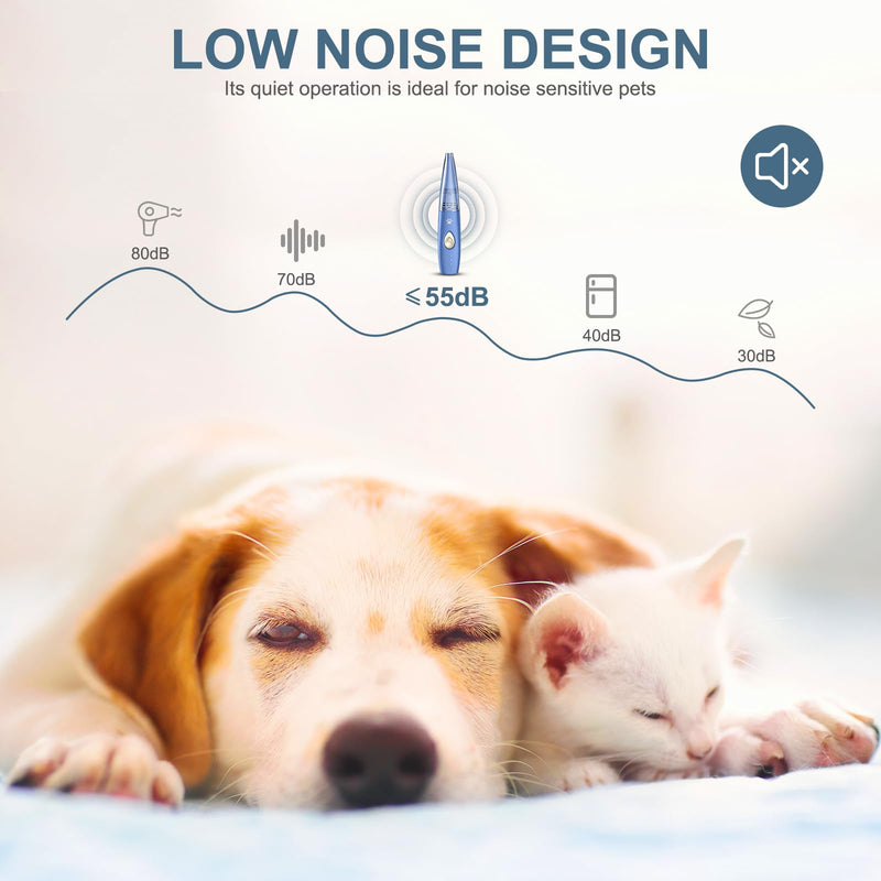 Upgraded Dog Paw Trimmer, Cordless Electric Grooming Clippers, Rechargeable Foot Trimmer Dog Claw Trimmer, Small Pet Shave Trimmer, Cats Hair Paws, Face, Body (Blue) - PawsPlanet Australia