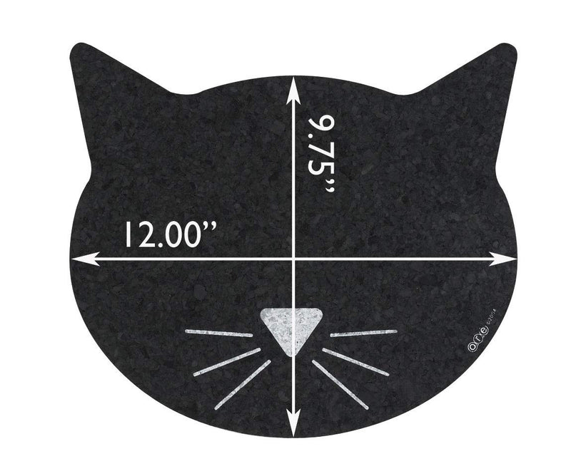 Black Cat Face Recycled Rubber Pet Placemat,Size: 1 Pack - PawsPlanet Australia
