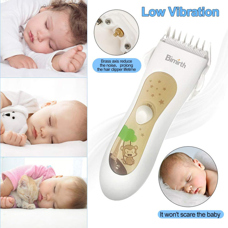 Bimirth Kids Hair Clipper, Silent Baby Hair Clipper, Quiet Hair Trimmer for Children, Cordless Toddler Haircut Machine, USB Rechargeable, Waterproof, 3 Guide Combs (with Storage Bag) With Storage Bag - PawsPlanet Australia
