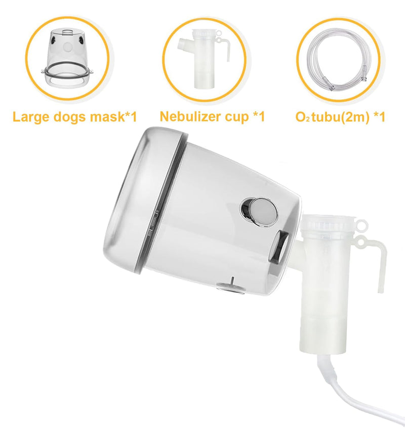 Dog Nebulizer and Inhalation Mask, Oxygen Mask for Large Dogs, White (L) L