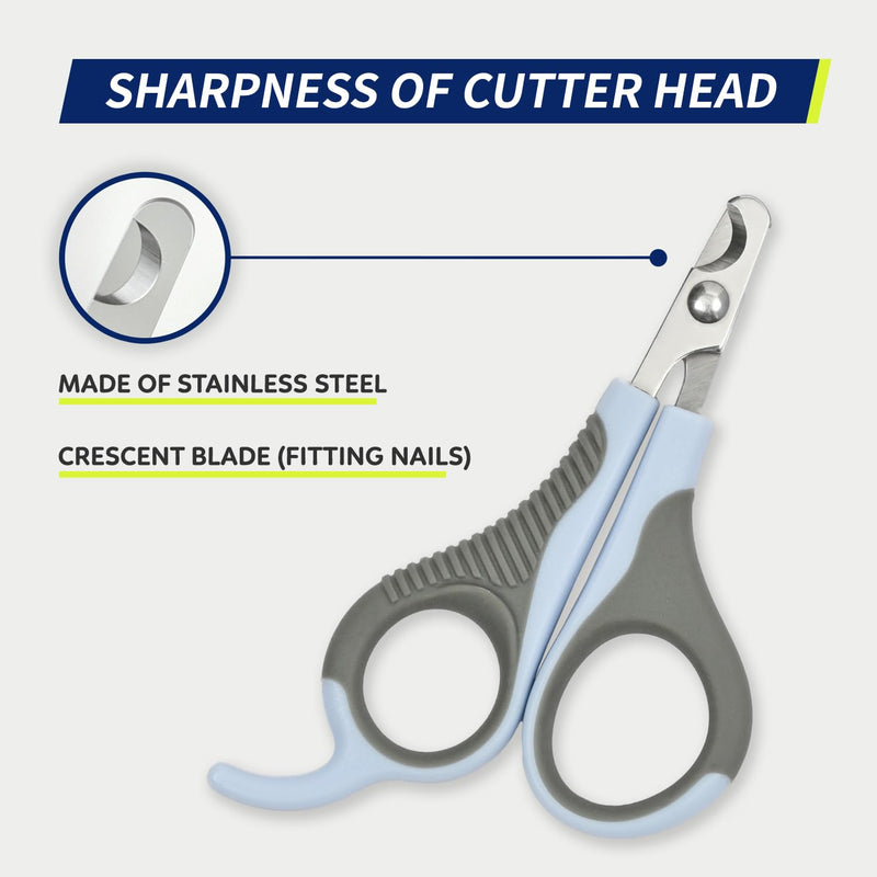 WePet Pet Nail Clippers U07.2, Professional Claw Trimmer, Scissor for Cats, Puppies, Kittens, Hamsters, Rabbits and Small Animals, Sharp, Safe, Small, Grey/Blue #03 Grey/Blue - PawsPlanet Australia