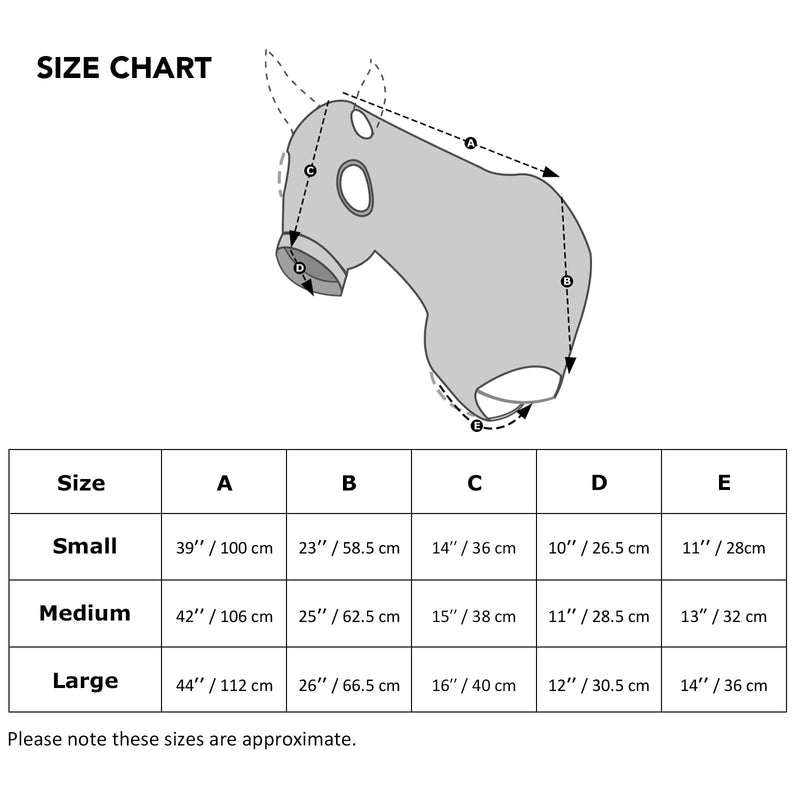 Harrison Howard Horse Stretch Hood Without Ears Snug Fitting Hood with Zip Closure Covers Face, Shoulders, Mane, Chest and Withers Perfect for Show/Event Preparation - Blue Full (Large) - PawsPlanet Australia