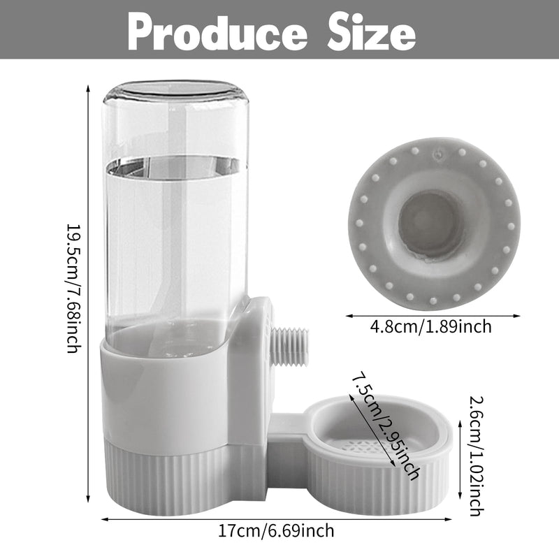 18OZ Rabbit Water Bottle, Pet Water Bottle for Cage Crate,Hanging Automatic Water Dispenser for Cage,Ferret Bunny Guinea Pig Water Bowl,Suitable for Small Animal (Grey Rabbit Water Bottle, 18OZ) Grey Rabbit Water Bottle - PawsPlanet Australia