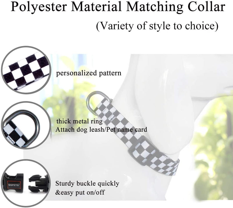 Roses&Poetry Dog Collar and Leash for Small,Adjustable Durable 5ft Puppy Leash Collar for Dog Training Lead（Black & White-S） Black & White S - PawsPlanet Australia
