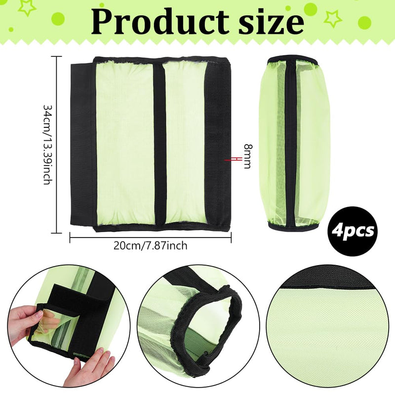NBEADS 4 Pcs Fly Boots for Horses, Non-Slip Breathable Horse Fly Boots Mesh Horse Fly Leggings for Preventing Flies from Biting Horses Accessories, Green Yellow