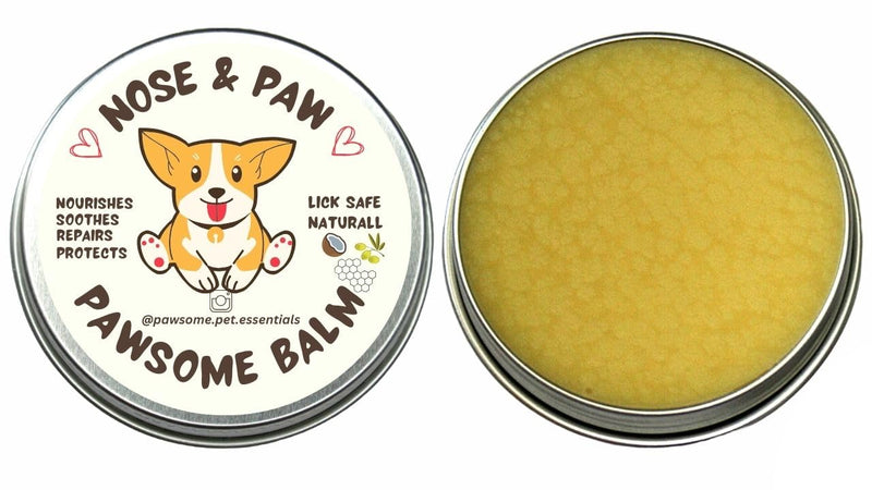 PAWSOME BALM - 100% Natural Dog Paw and Nose Balm - Soothes & Repairs Cracked Paws, Nourishes & Protects, Lick-Safe Moisturizer - Made in the UK - 60g 60 Grams