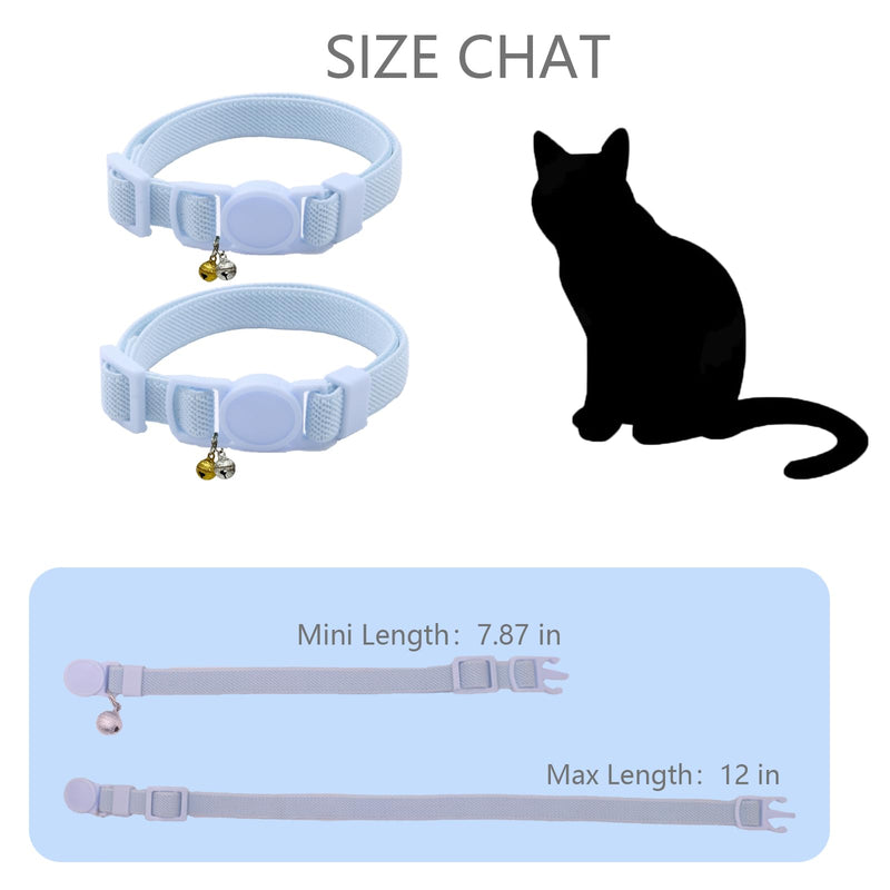 Breakaway Cat Collar with Bell, Safety Buckle Kitten Collar, Elastic Strech Quick Release, Adjustable Lightweight Collars for Girl Boy Cats, Pet Supplies, Accessories, Gifts Blue - PawsPlanet Australia
