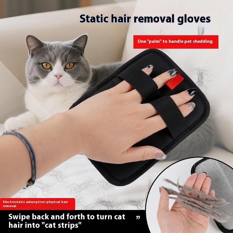 3-PCS Pet Grooming Set – 255-Tip Deshedding Gloves for Dogs & Cats, Gentle Massage Mitt & Hair Remover Brush (Left & Right Hand) + Electrostatic Pet Hair Remover Glove for Furniture & Clothes - PawsPlanet Australia