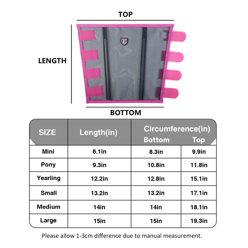 Harrison Howard Loose-Fitting Horse Fly Leggings Breathable, Tear-Resistant Fine Mesh Leg Guards Stay-on Comfortable Fly Boots (Set of 4) Magenta Large - PawsPlanet Australia