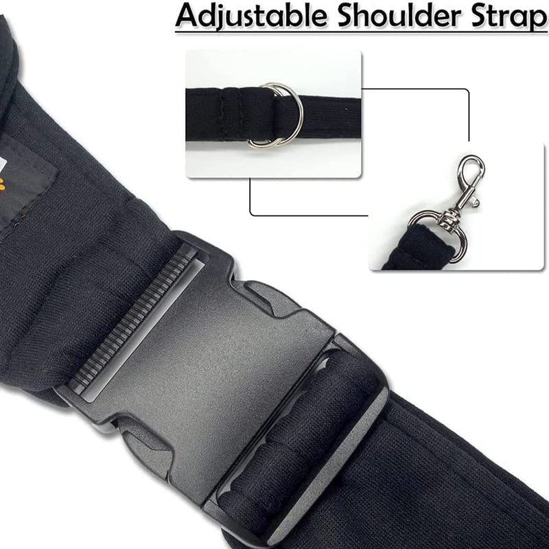 NATUYA Small Dog Carrier Sling Cat Sling,Adjustable Strap Hand Free Pet Puppy for Outdoor Traveling Subway (Black, Snap) - PawsPlanet Australia
