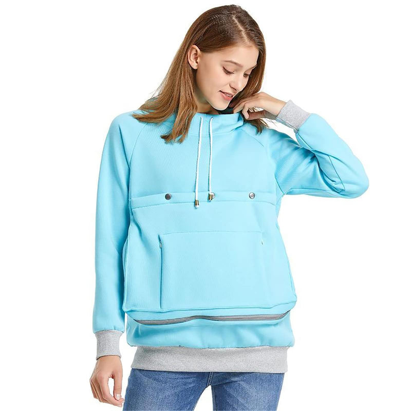 LINYUCHEN Cat Dog Carrier Hoodies – Puppy Kitten Carrying Sweatshirt Large Pet Pocket Pullover Top – Unisex Kangaroo Hoodies X-Large Blue - PawsPlanet Australia