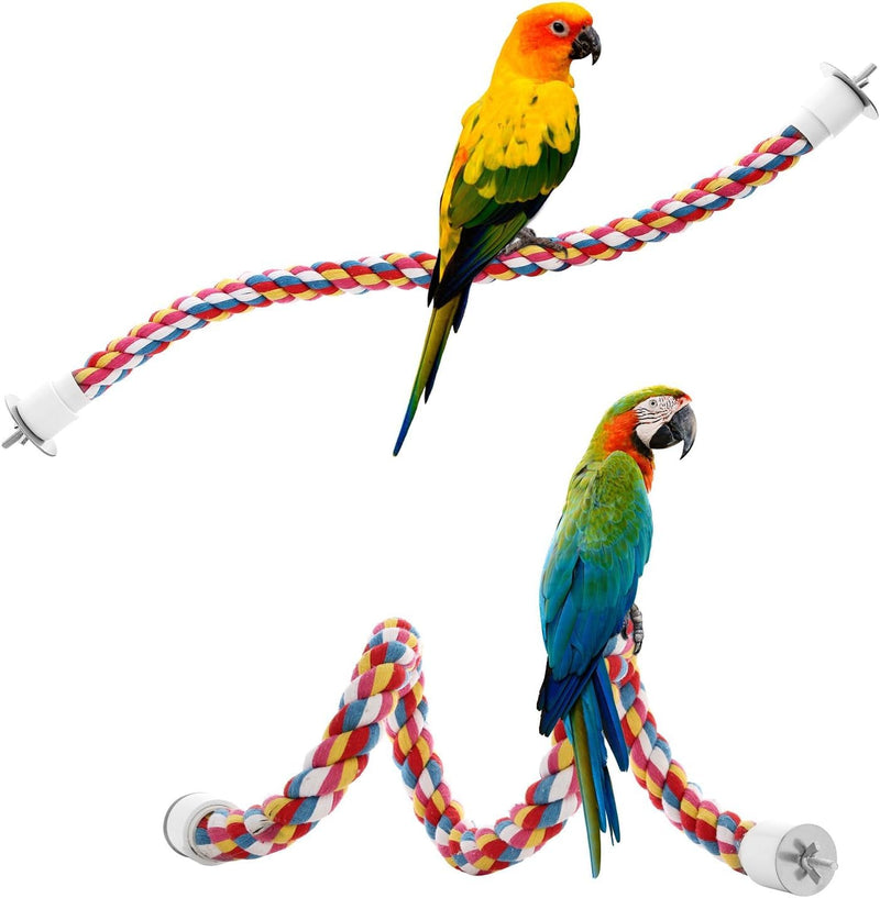 Bird Rope Perches,Parrot Toys 36 inches Rope Bungee Bird Toy (36 inches)[1 Pack] - PawsPlanet Australia