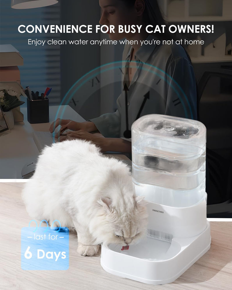 PAWGETHER® Gravity Automatic Pet Water Dispenser with 1 Filter for Cats and Small Dogs 1 Gallon/3.5L Auto Pet Waterer Dog Water Dispenser, Easy to Fill 3.5L 3. Waterer - PawsPlanet Australia