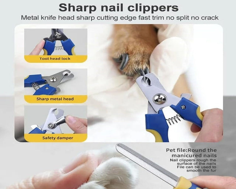 Pet Grooming Kit for Dogs Cats 8 in1 Brush Shedding & Deshedding Tools for Long and Short Haired Dogs and Cats, Dematting Comb Set - PawsPlanet Australia