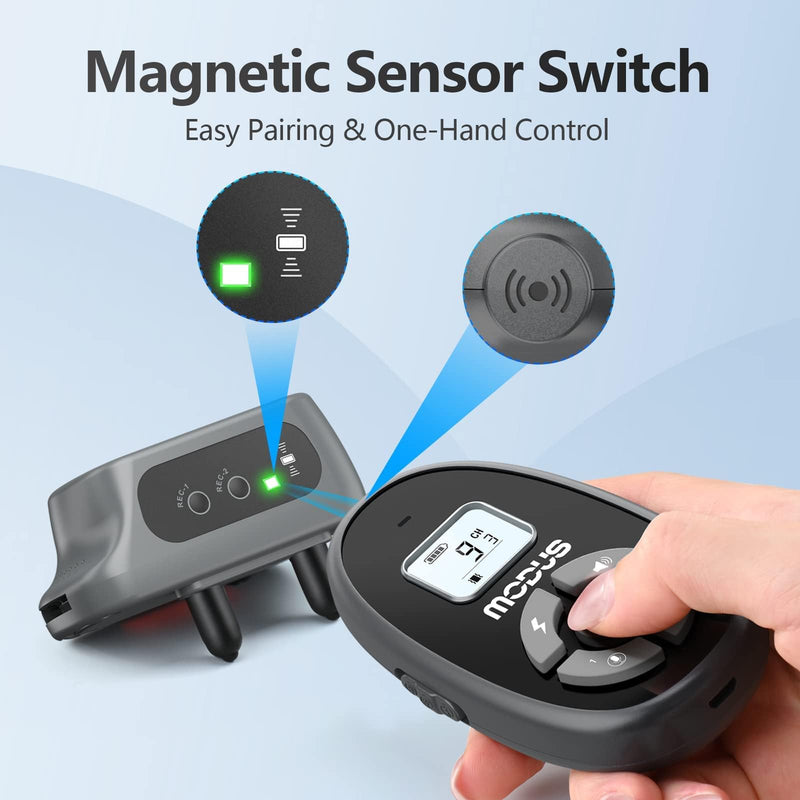 MODUS Dog Training Collar with Remote - 4 Modes Dog Shock Collar, Recording Playback, Beep, Vibration Anti Barking Device to Stop Dog Unwanted Behavior, Rechargeable Bark Collar for All Sized Dogs - PawsPlanet Australia