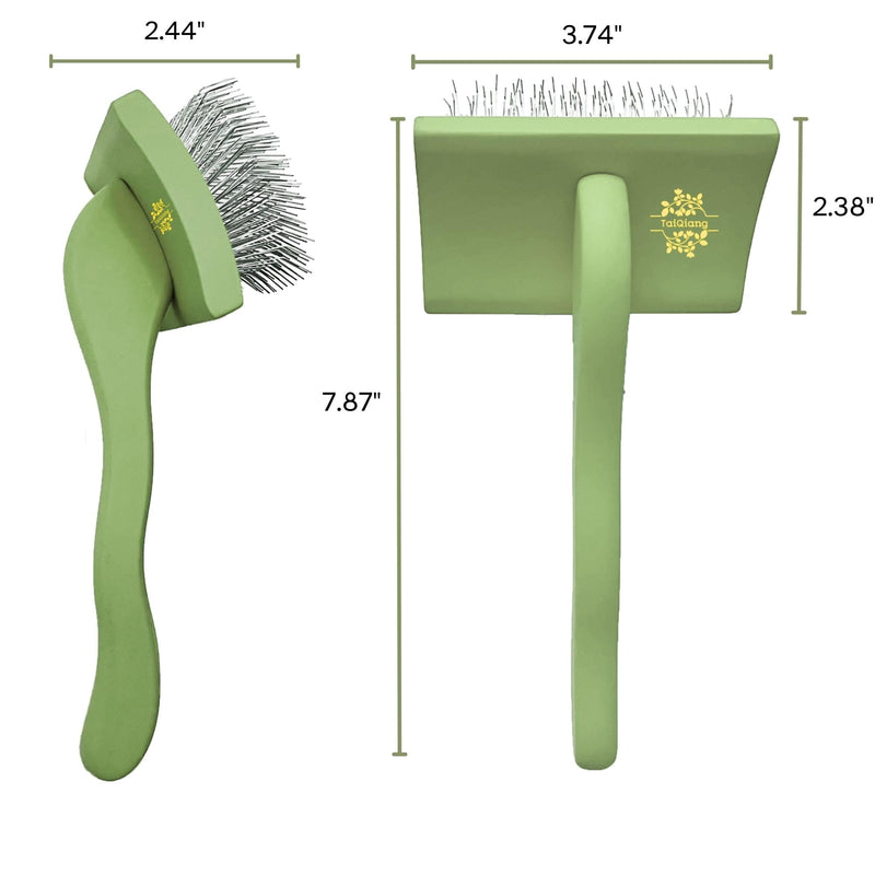 Dog Slicker Brush for Goldendoodle Labradoodle Poodle - Professional Grooming with Soft Long Stainless Steel Pins, Green, Large - PawsPlanet Australia