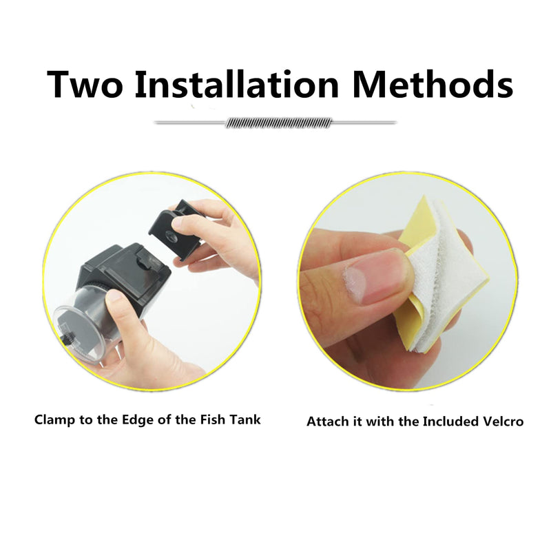 Automatic Fish Feeder for Aquarium, Small Auto Fish Feeder Dispenser for Mini Tank and Pond, Suitable for Flakes and Pellets, Battery Operated, Battery NOT Included - Black - PawsPlanet Australia