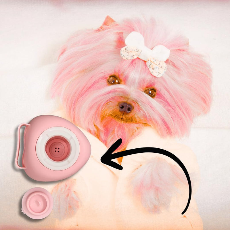 Dog & Cat Bath Brush with Built-In Shampoo Dispenser - 2-in-1 Silicone Pet Grooming Massage Brush for Anxiety Relief & Deep Cleaning - Luxury Spa Treatment (Pink) Pink