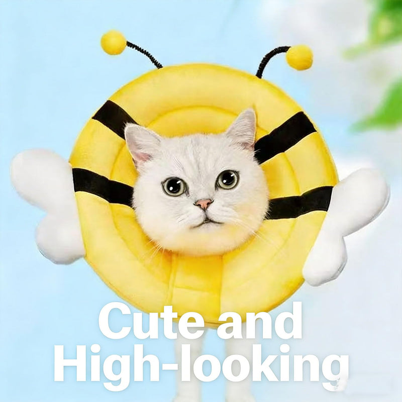 Soft Cat Cone, Adjustable Recovery Collar After Surgery to Prevent Licking Wound, Protective Cat Neck Cone, Comfortable Pet Elizabethan Collar for Cats Kittens and Puppies (S) S
