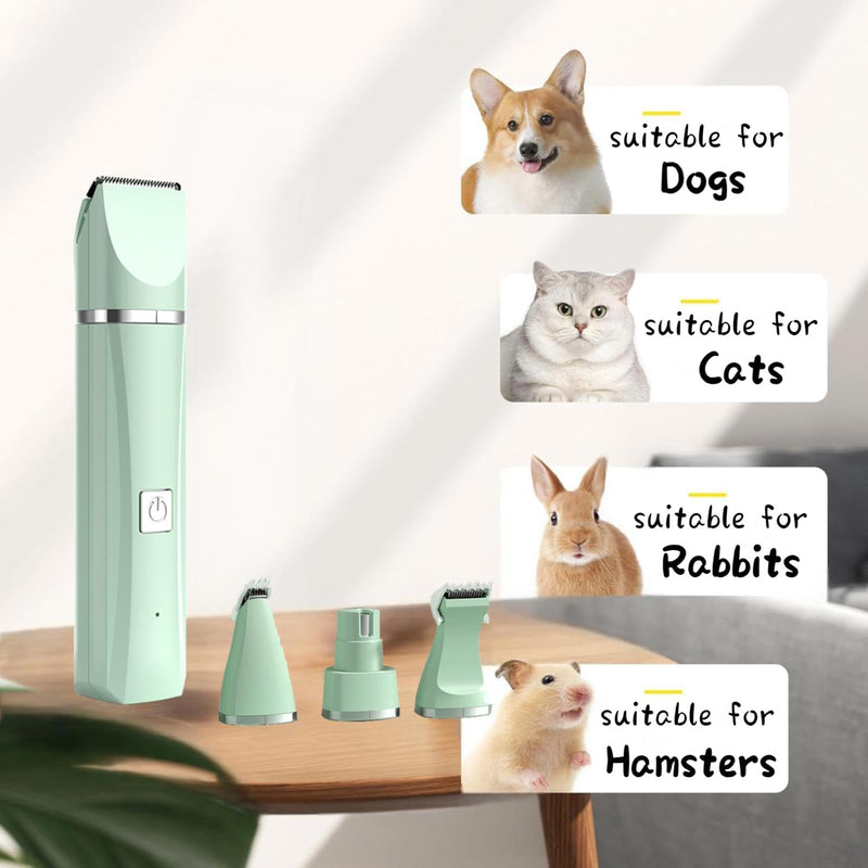 Dog Nail Trimmer Grinder Grooming Kit Paw Clippers Electric Thick Hair Shavers Professional Toenail Scissors Set 4 in 1 Cordless Drill Shedding Curved for Pet Cat Dog Puppy Feet Face at Home