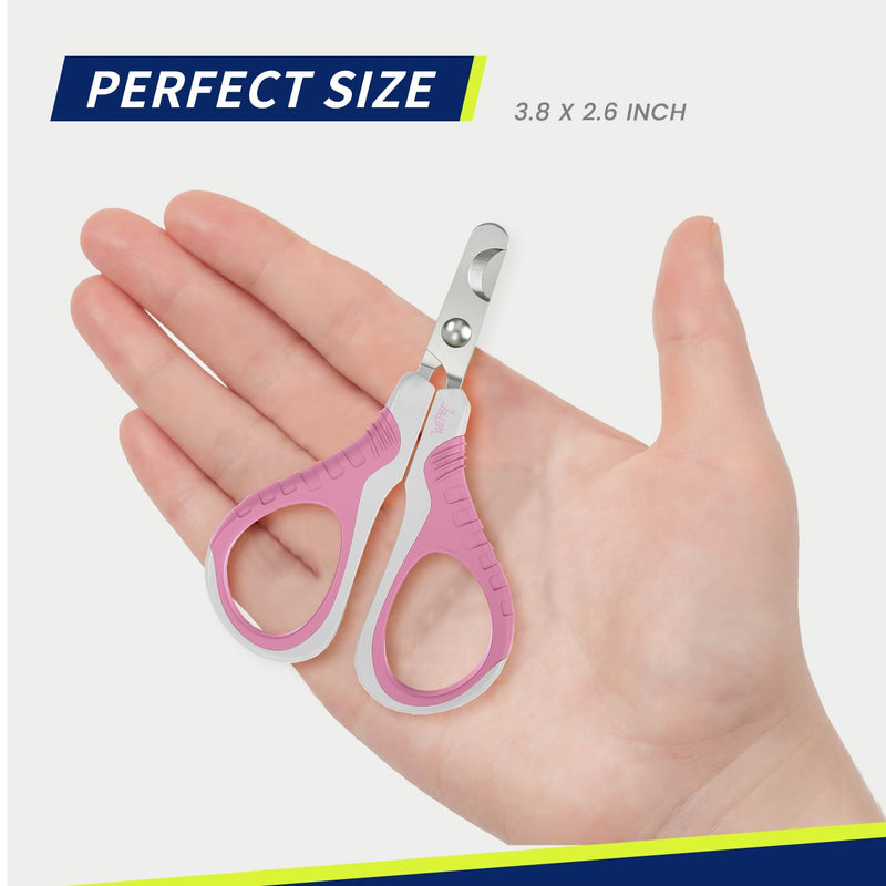 WePet Pet Nail Clippers U07.1, Professional Claw Trimmer, Bended Scissor Special for Cats, Kittens, Dogs, Puppies, Small Animals, White/Thulian Pink #03 White/Thulian Pink - PawsPlanet Australia