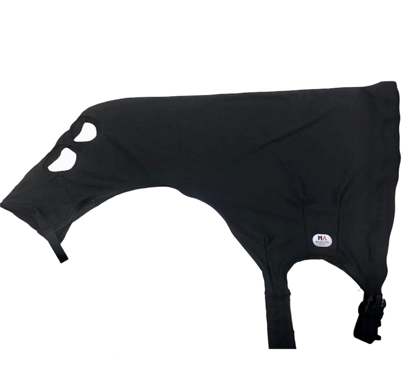 Majestic Ally Stretch Lycra Horse Hood with Zipper… Red Large - PawsPlanet Australia