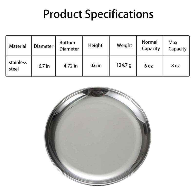 Cat Food Dishes, Stainless Steel Cat Shallow Dish Whisker Relief Cat Shallow Bowls Wide Plate Pet Dishes with Non-Slip Placemat Basic Dish for Cat Kitten (2 PCS, Medium) 2 PCS 6.7 Inch - PawsPlanet Australia