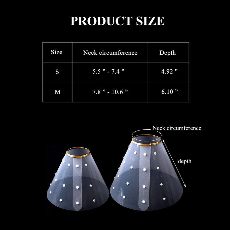 WishLotus Cat Cone Recovery - Soft, Comfortable & Adjustable Elizabethan Collar, Anti-Bite/Lick E-Collar for Small Medium Dog, Rabbit (M, White)