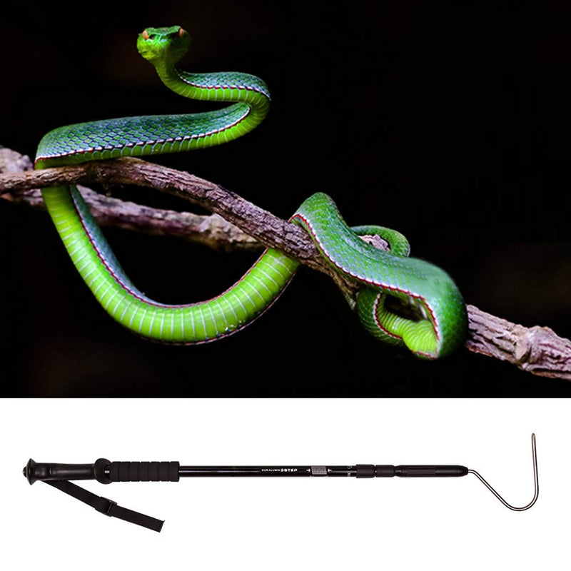 Snake Hook Reptile Grabber Rattle Snake Catcher,Professional Aluminum Alloy with Telescopic Rod and Lock, Comfortable Grip Handle for Catching,Controlling,Moving (53 inch Snake Hook) - PawsPlanet Australia