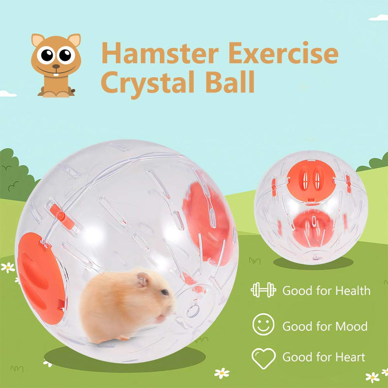 Hamster Ball Clear Plastic Sport Ball for Hamster Running Exercise Ball with Stand Small Pet Rodent Guinea Pig Mice Gerbil Jogging Ball Toy (16cm/6.3inch, Pink) 16cm/6.3inch