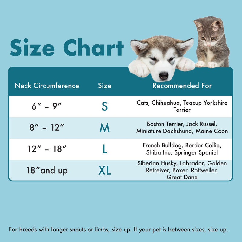E-KOMG Dog Cone After Surgery, Protective Inflatable Collar, Blow Up Dog Collar, Pet Recovery Collar for Dogs and Cats Soft (Large(12"-18"), Blue) Large(12"-18") - PawsPlanet Australia