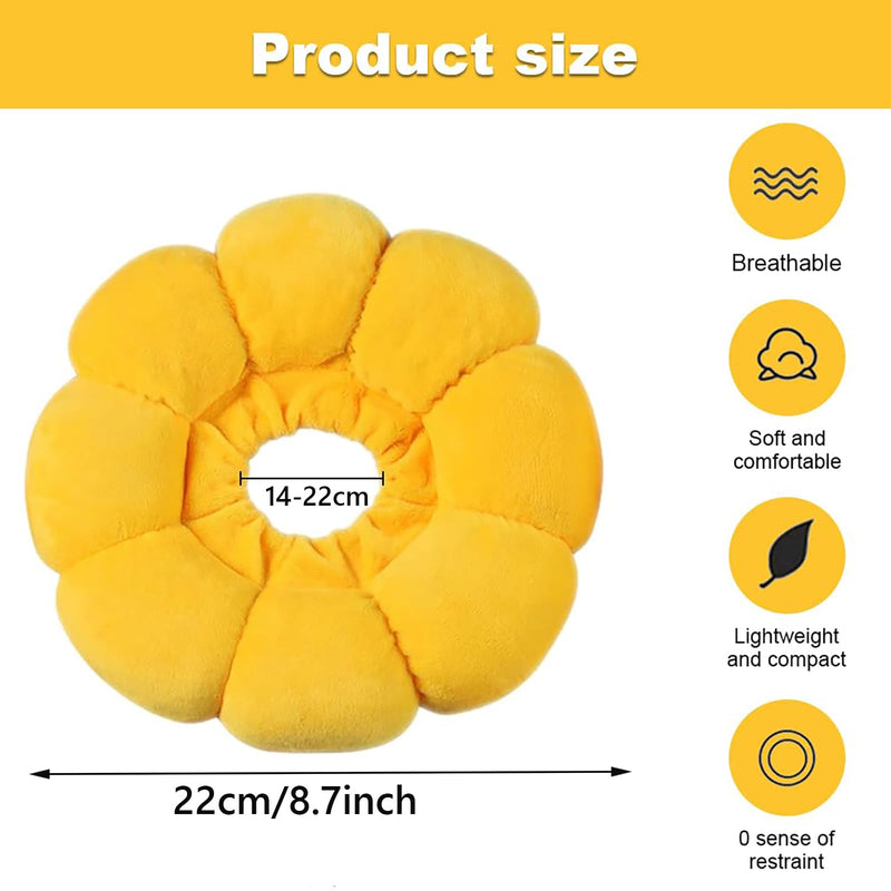 Cat Cone Collar,Cute Sunflower Neck Cone Adjustable Pet Recovery Collar for Cats Cat Donut Collar Anti-Bite Lick Cone Collar Soft for Cats Dog Rabbit Pet Medical M
