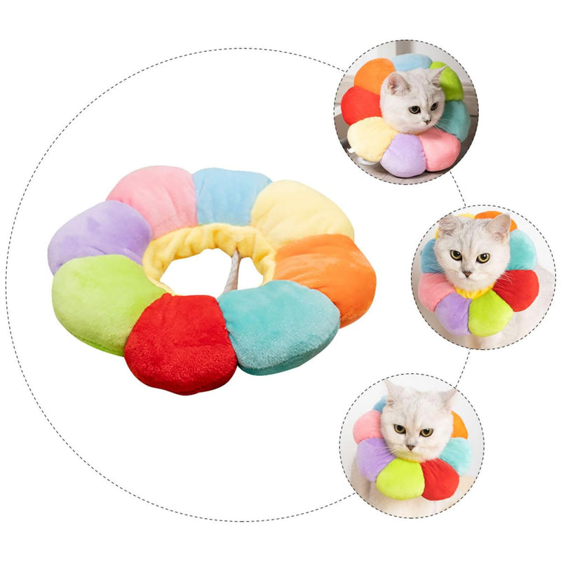 TEHAUX Scratch-resistant pet collar, sunflower shape, made of PP cotton material. Lightweight and easy to put on, for recovery time and pet encounters.