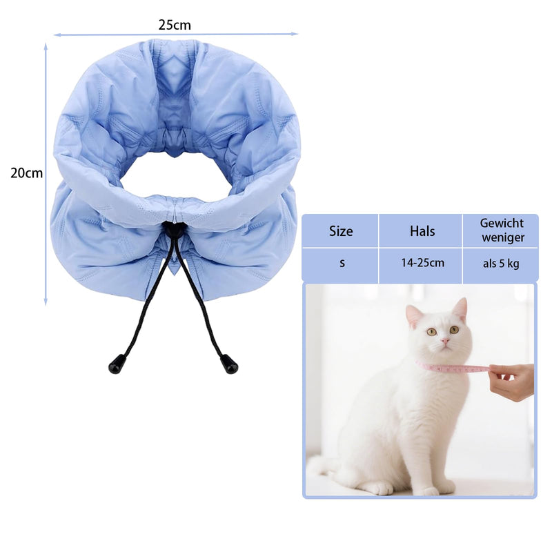 Cat Recovery Collar, Adjustable Pet Collar, Cat Protection Collar After Surgery for Cats, Licking Wounds, Light Blue (S)